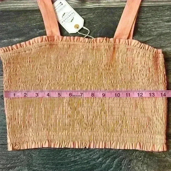 Smocked Peach Shoulder Bow NWT Love Riche Top - Picture 6 of 7